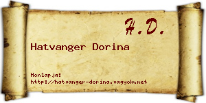Hatvanger Dorina névjegykártya